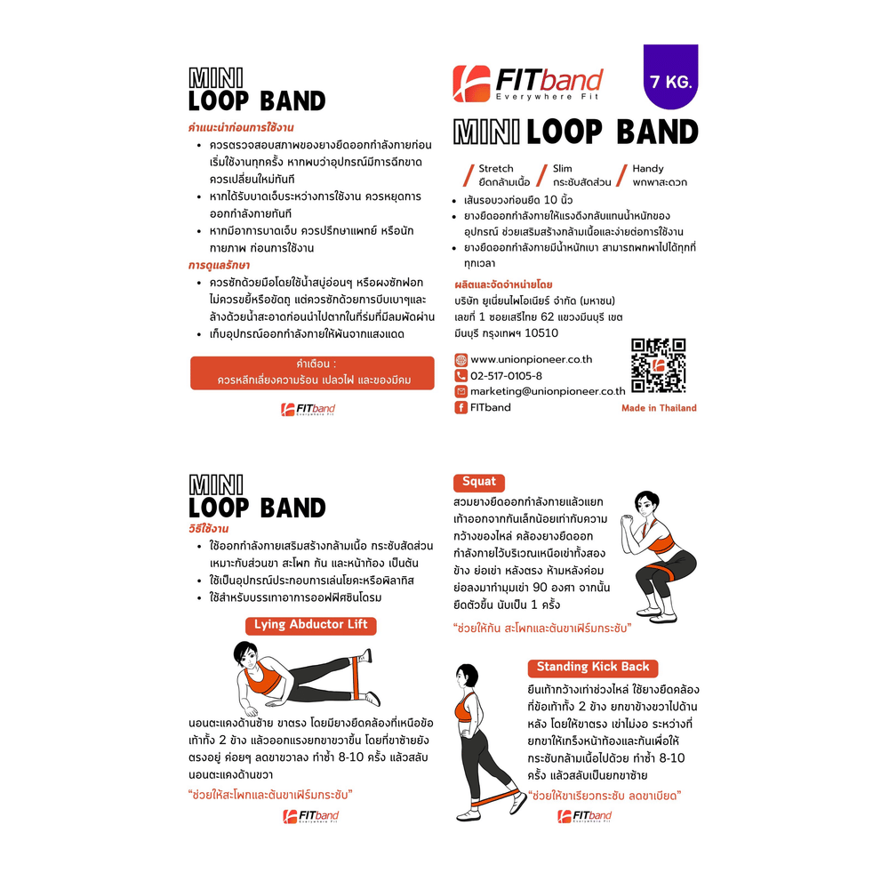 ยางยืดออกกำลังกาย FITBAND แบบห่วงเล็ก ระดับ 1 แรงต้าน 5.0 กิโลกรัม