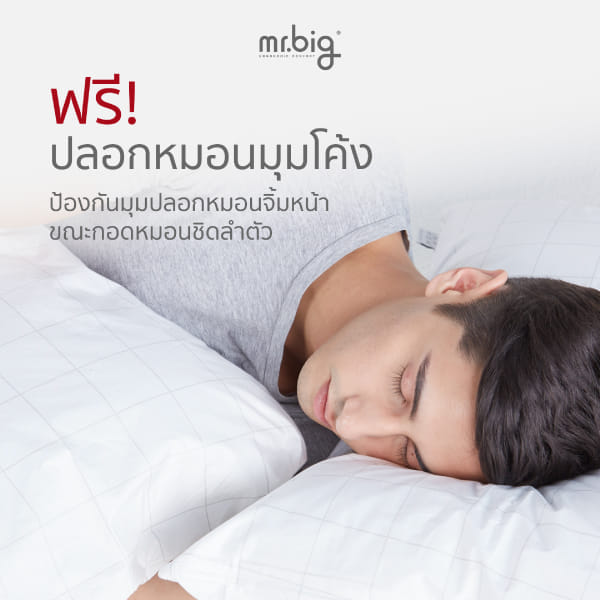 หมอนบอดี้ mr.big หมอนกอด Ergonomic 20x50 นิ้ว สีขาว