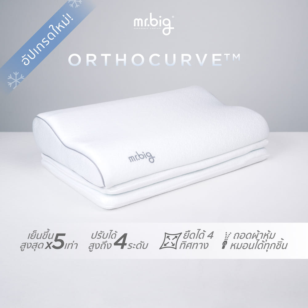หมอนหนุน mr.big รุ่นออโธเคิฟ&trade; หมอนปรับระดับได้ สีขาว