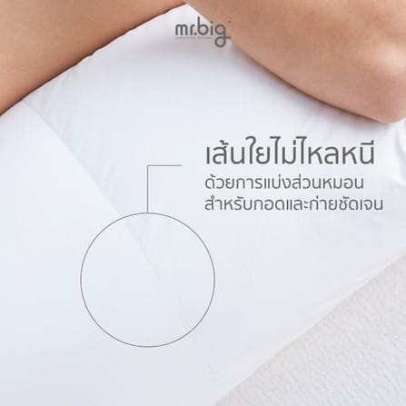 หมอนบอดี้ mr.big หมอนกอด Ergonomic 20x50 นิ้ว สีขาว_5
