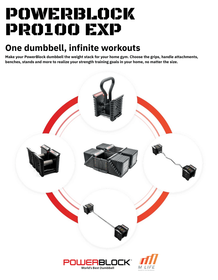 ดัมเบลปรับน้ำหนักได้ POWERBLOCK PRO 100 EXP - TPR GRIP_3