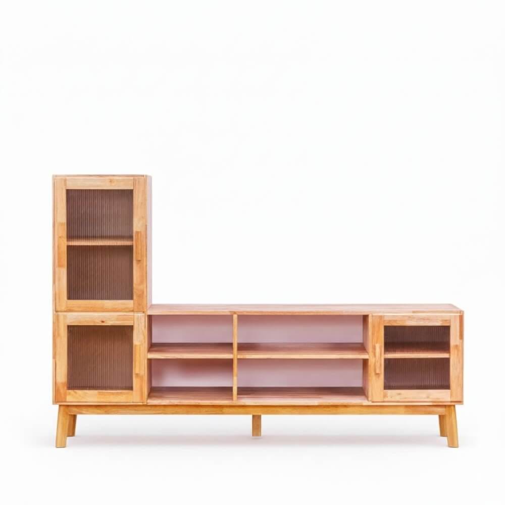 ตู้วางทีวี EVERGREEN FURNITURE รุ่น GL-18-FWR-3-5 ไม้ยางพารา สีไม้ธรรมชาติ