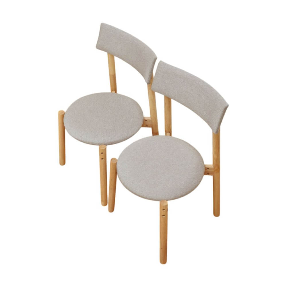 เก้าอี้ทานข้าวไม้ยางพารา EVERGREEN FURNITURE PLUS CHAIR 43X45X88 CM. เบาะผ้าสีเทา สีไม้ธรรมชาติ 2ตัว/กล่อง ประกอบส่ง_1