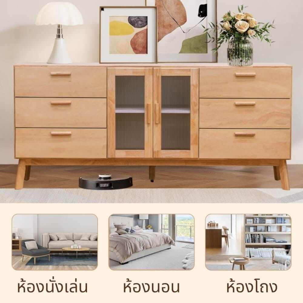 ตู้วางทีวี EVERGREEN FURNITURE  G-6184-1 170X40X84  สีน้ำตาลธรรมชาติ_2