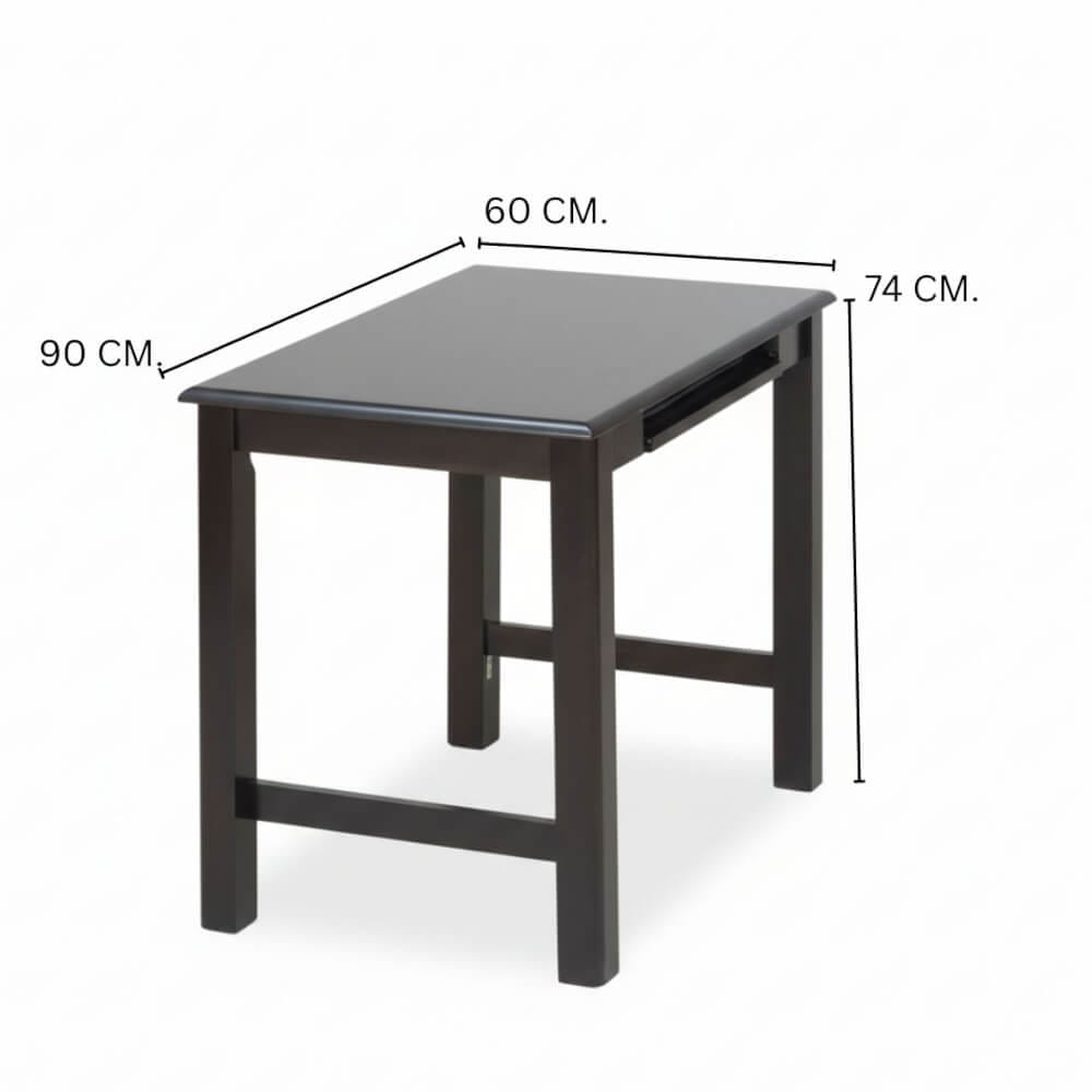 โต๊ะทำงาน CWT EVERGREEN FURNITURE ขนาด 90X60X74 ซม. สีวอลนัท ไม้ยางพารา_2