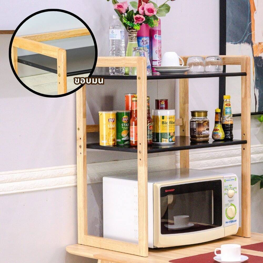 ชั้นวางไมโครเวฟ EVERGREEN FURNITUR SDDS-R-HN 59*44*76 CM สีไม้ธรรมชาติ ขอบมน
