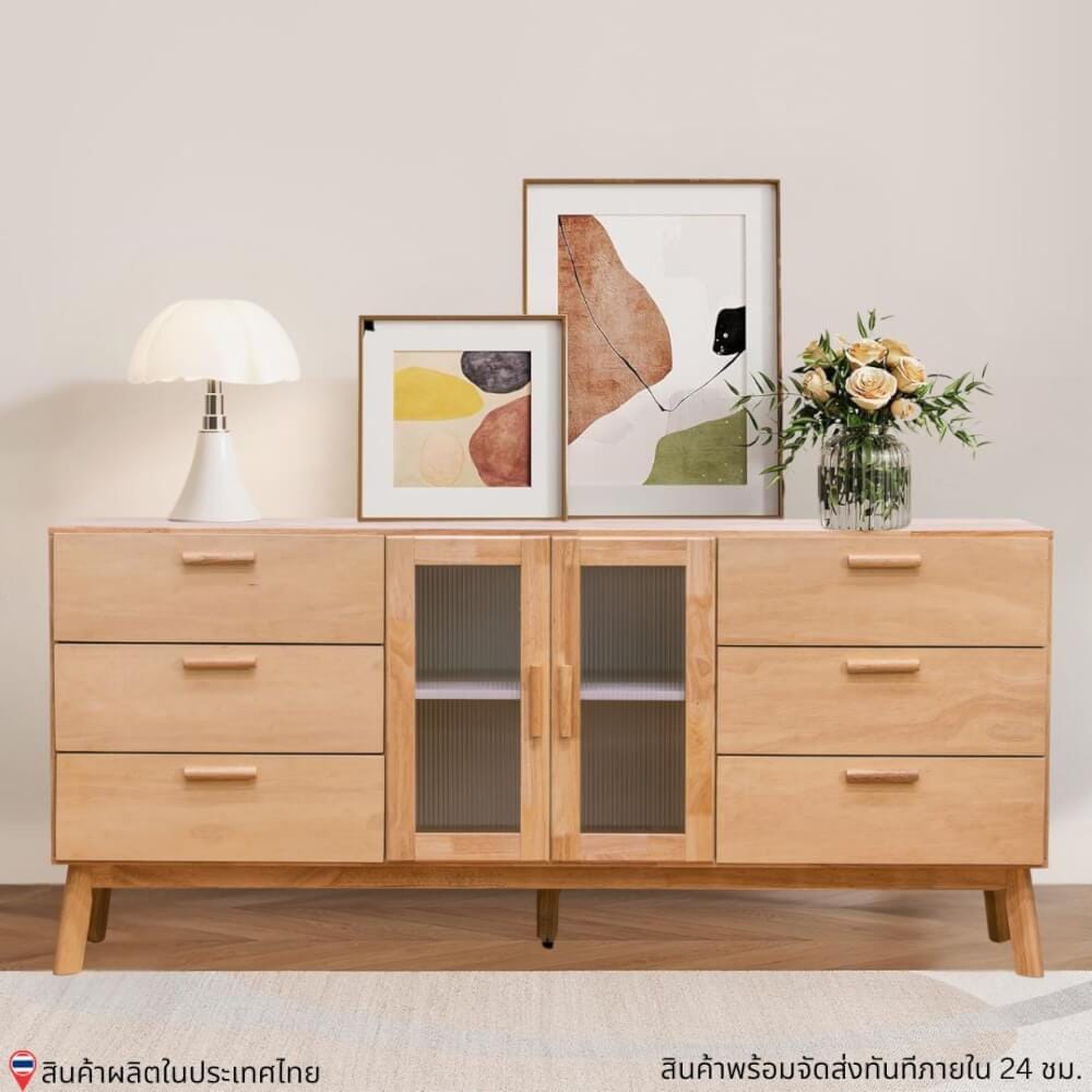 ตู้วางทีวี EVERGREEN FURNITURE  G-6184-1 170X40X84  สีน้ำตาลธรรมชาติ_5