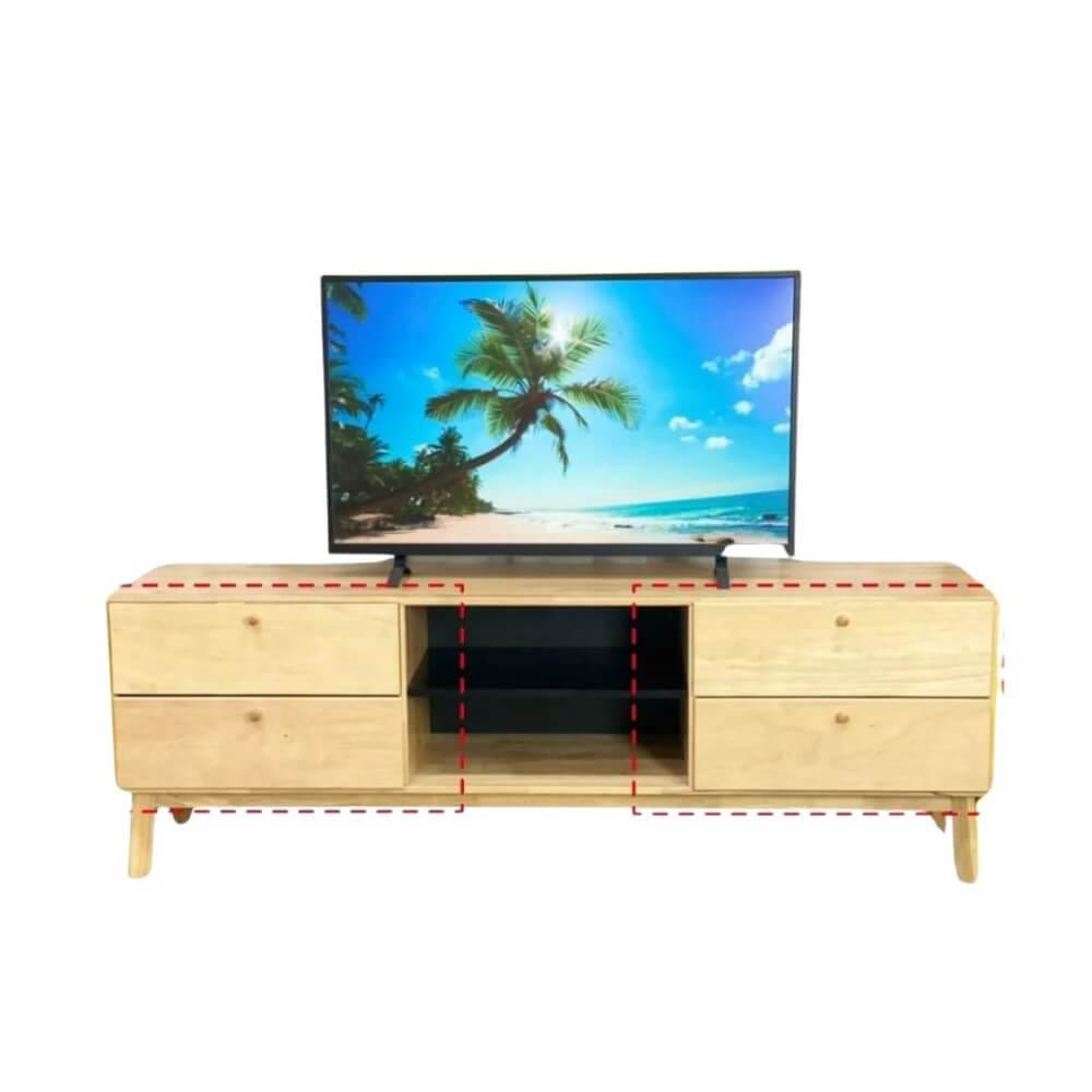 ตู้วางทีวี EVERGREEN FURNITURE G-4184-10G-4 174X40X65  สีน้ำตาลธรรมชาติ-สีดำ