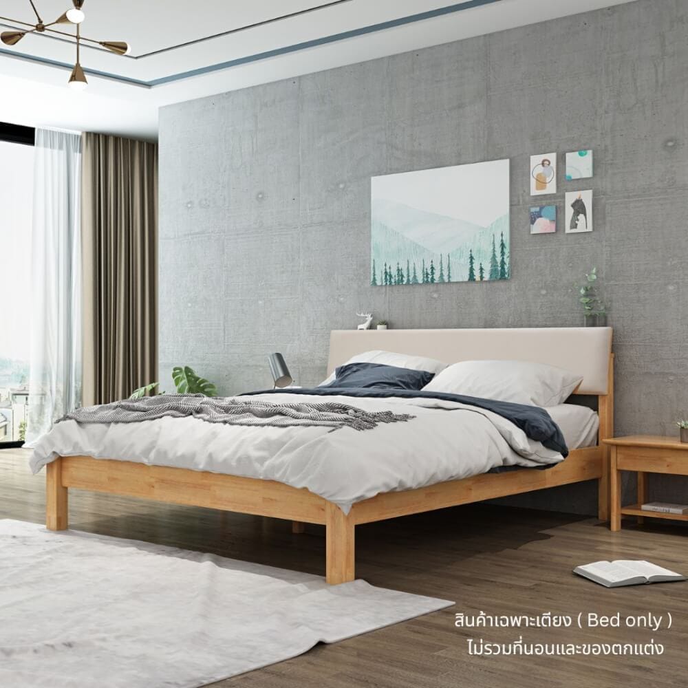 เตียง 5 ฟุต EVERGREEN FURNITURE B-1520-D-PU18 สีไม้ธรรมชาติ