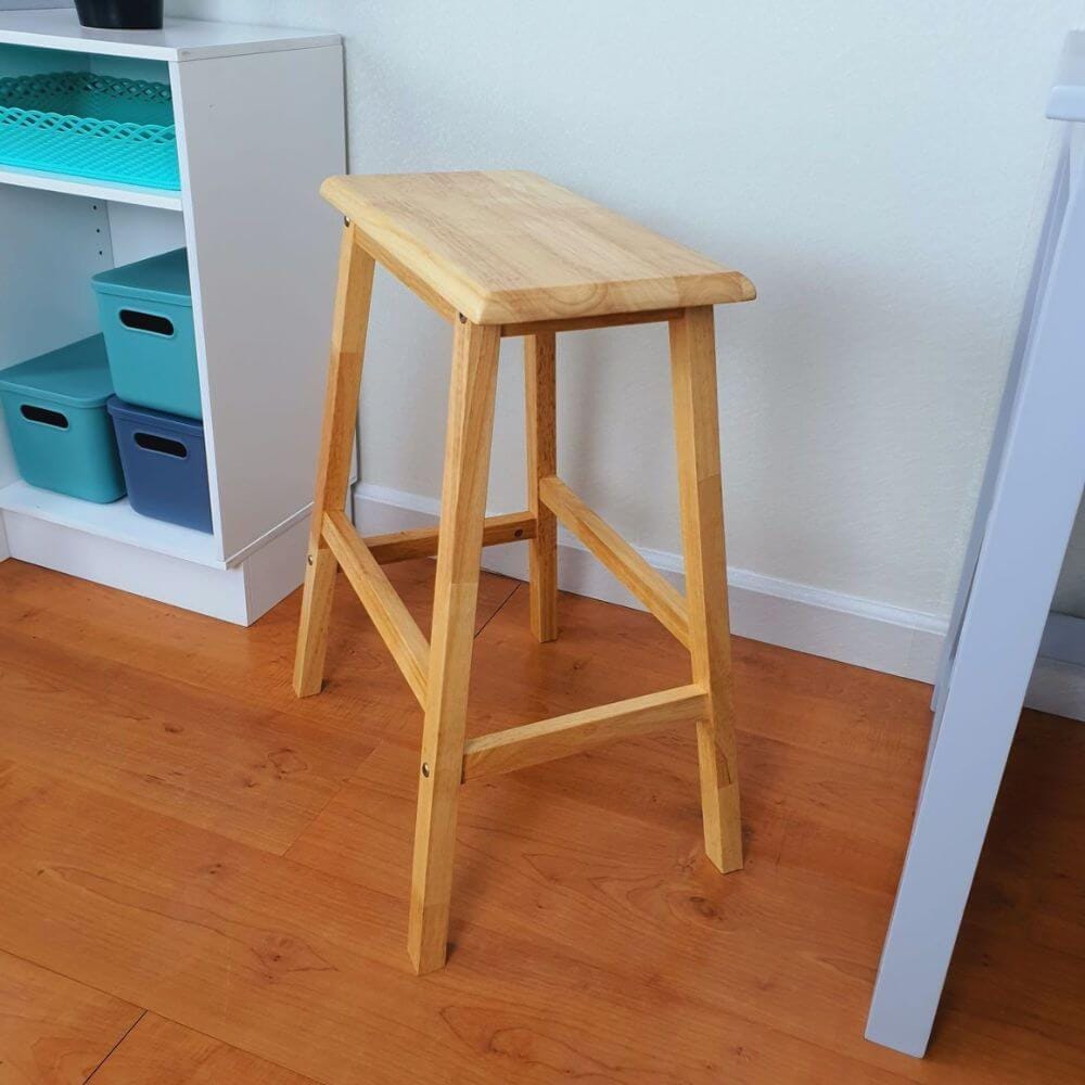 เก้าอี้บาร์ ไม้ยางพาราแท้ เก้าอี้สตูล EVERGREEN FURNITURE STC-24 43X23X60 CM. สีไม้ธรรมชาติ