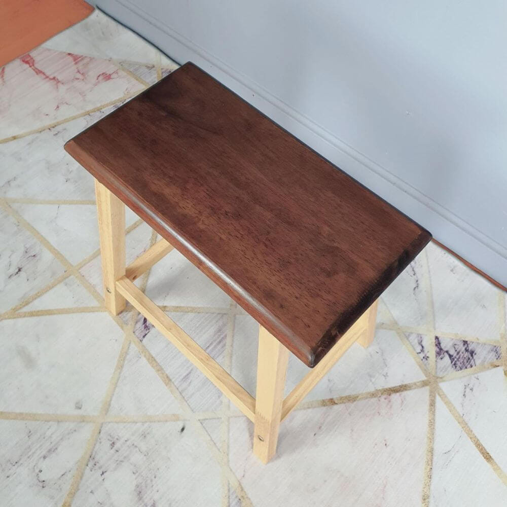 เก้าอี้บาร์ ไม้ยางพาราแท้ เก้าอี้สตูล EVERGREEN FURNITURE STC-18 43X23X45 CM. สีน้ำตาลเข้ม / สีไม้ธรรมชาติ