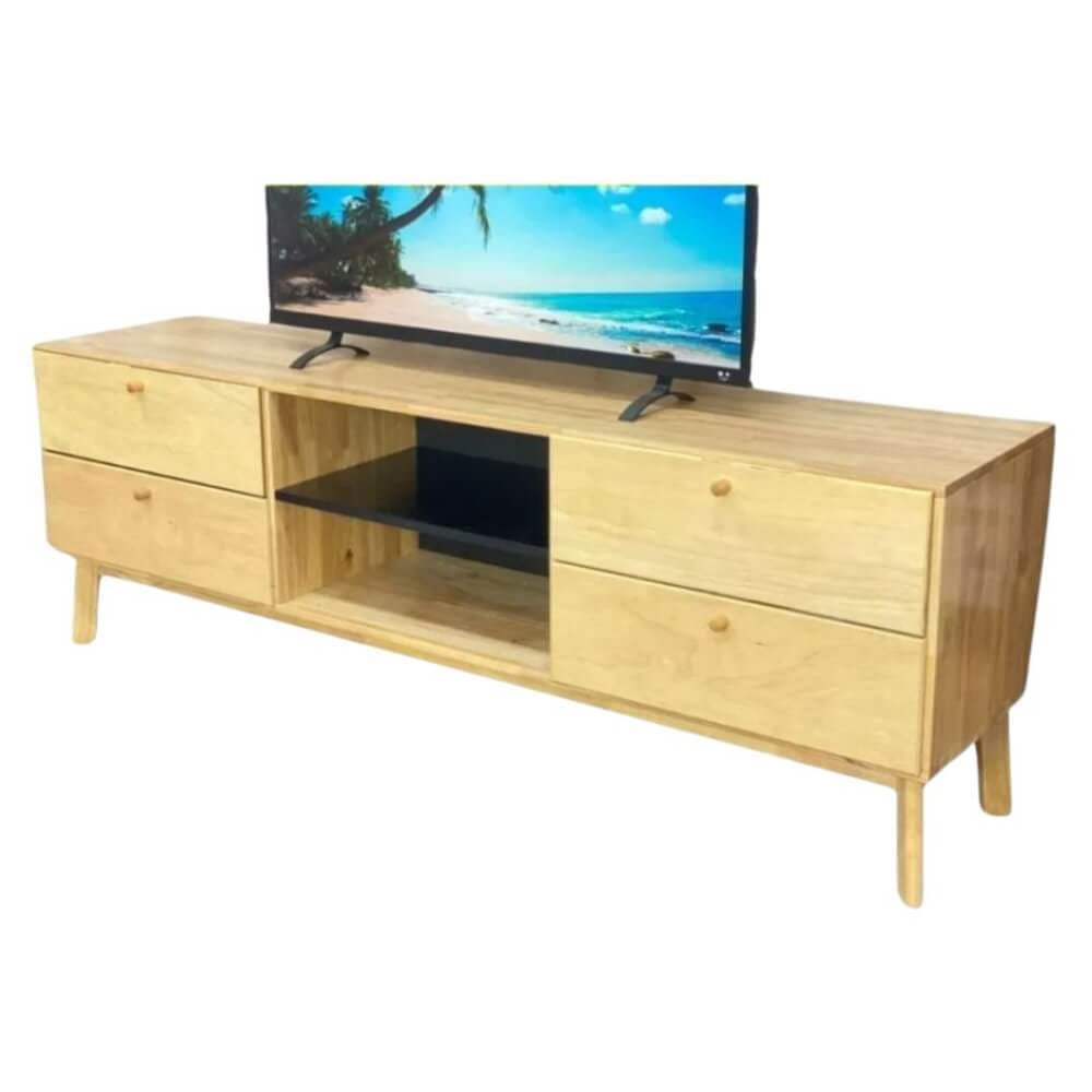 ตู้วางทีวี EVERGREEN FURNITURE G-4184-10G-4 174X40X65  สีน้ำตาลธรรมชาติ-สีดำ