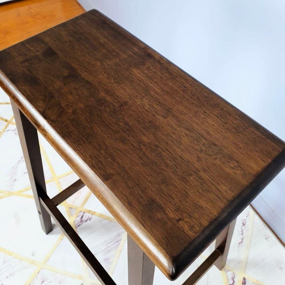 เก้าอี้บาร์ ไม้ยางพาราแท้ เก้าอี้สตูล EVERGREEN FURNITURE STC-29 43X23X73 CM. สีน้ำตาลเข้ม 2 ตัว / กล่อง