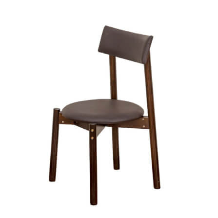 เก้าอี้ทานข้าวไม้ยางพารา EVERGREEN FURNITURE PLUS CHAIR 43X45X88 CM สีไม้เข้ม เบาะหนังพียู_0