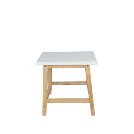 เก้าอี้บาร์ ไม้ยางพาราแท้ เก้าอี้สตูล EVERGREEN FURNITURE STC-18 43X23X45 CM. สีขาว / สีไม้ธรรมชาติ_0