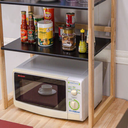 ชั้นวางไมโครเวฟ EVERGREEN FURNITUR SDDS-HN 59*44*76 CM สีไม้ธรรมชาติ ขอบเหลี่ยม_1