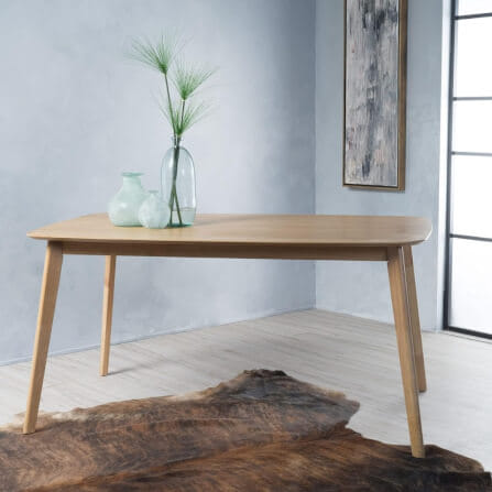 โต๊ะทานอาหารไม้ยางพารา EVERGREEN FURNITURE 180X80X74 ซม. สีน้ำตาลธรรมชาติ_2
