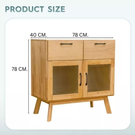 ตู้เตี้ยอเนกประสงค์ EVERGREEN FURNITURE 78ซม. G-78640-F-1 สีธรรมชาติ_3