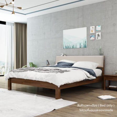 เตียง 5 ฟุต EVERGREEN FURNITURE B-1520-D-PU18 สีไม้เข้ม_4