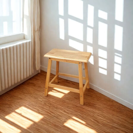 เก้าอี้บาร์ ไม้ยางพาราแท้ เก้าอี้สตูล EVERGREEN FURNITURE STC-18 43X23X45 CM. สีไม้ธรรมชาติ_3
