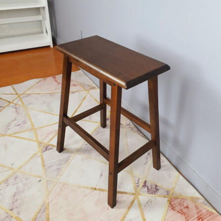 เก้าอี้บาร์ ไม้ยางพาราแท้ เก้าอี้สตูล EVERGREEN FURNITURE STC-24 43X23X60 CM. สีน้ำตาลเข้ม 2 ตัว / กลอง_2