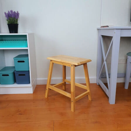 เก้าอี้บาร์ ไม้ยางพาราแท้ เก้าอี้สตูล EVERGREEN FURNITURE STC-18 43X23X45 CM. สีไม้ธรรมชาติ 2 ตัว / กล่อง_2