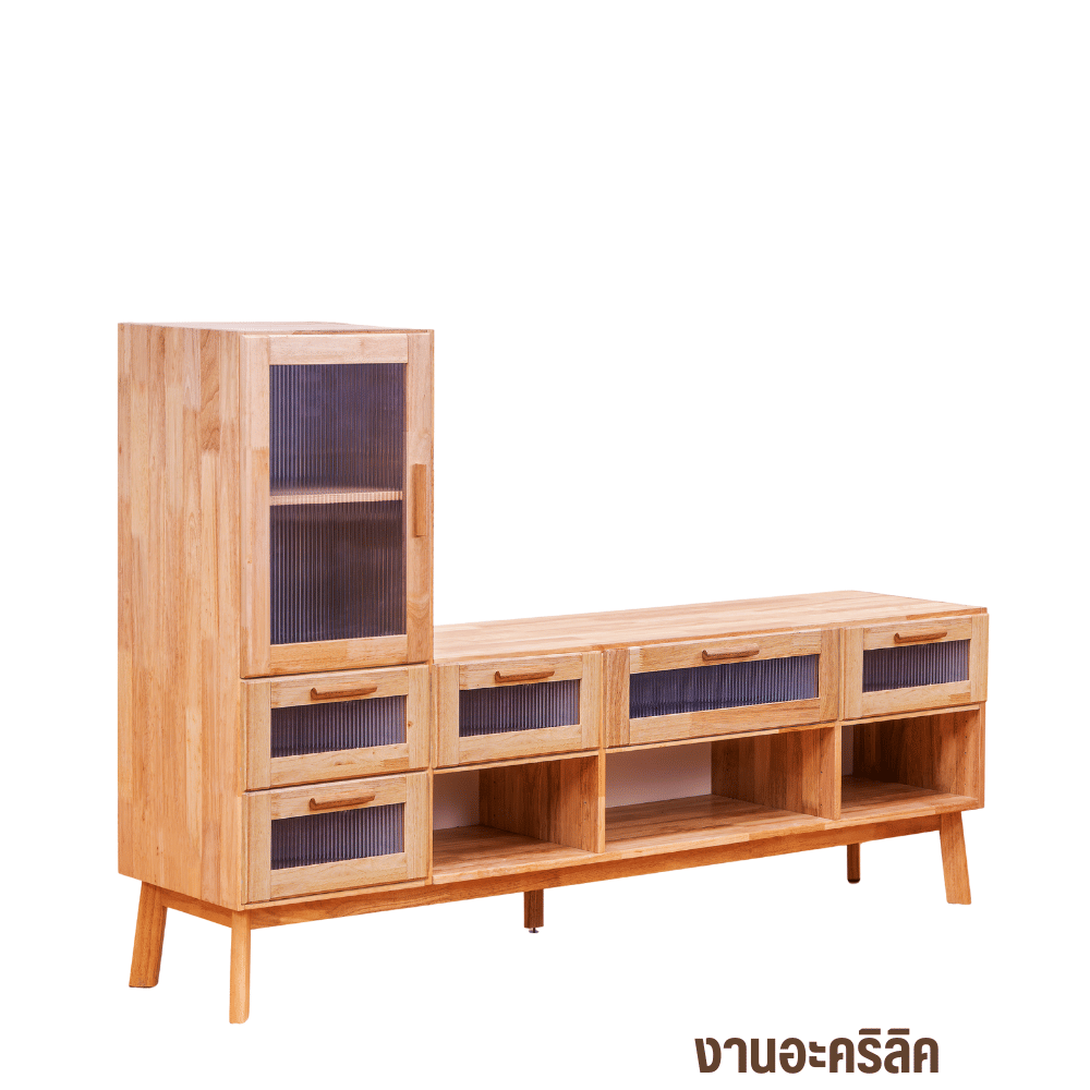 ตู้วางทีวีไม้ยางพารา  EVERGREEN FURNITURE รุ่น GL-18-FWR-3-2 สีไม้ธรรมชาติ_0