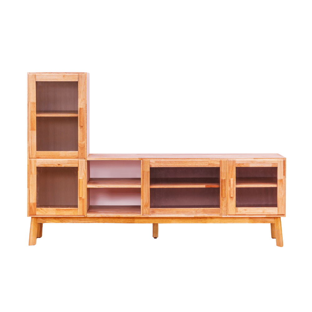 ตู้วางทีวี ไม้ยางพารา EVERGREEN FURNITURE รุ่น GL-18-FWR-3-6  สีไม้ธรรมชาติ_0