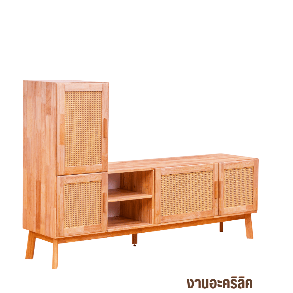 ตู้วางทีวี EVERGREEN FURNITURE รุ่น GL-18-FWR-4-6 Xไม้ยางพารา สีไม้ธรรมชาติ_0
