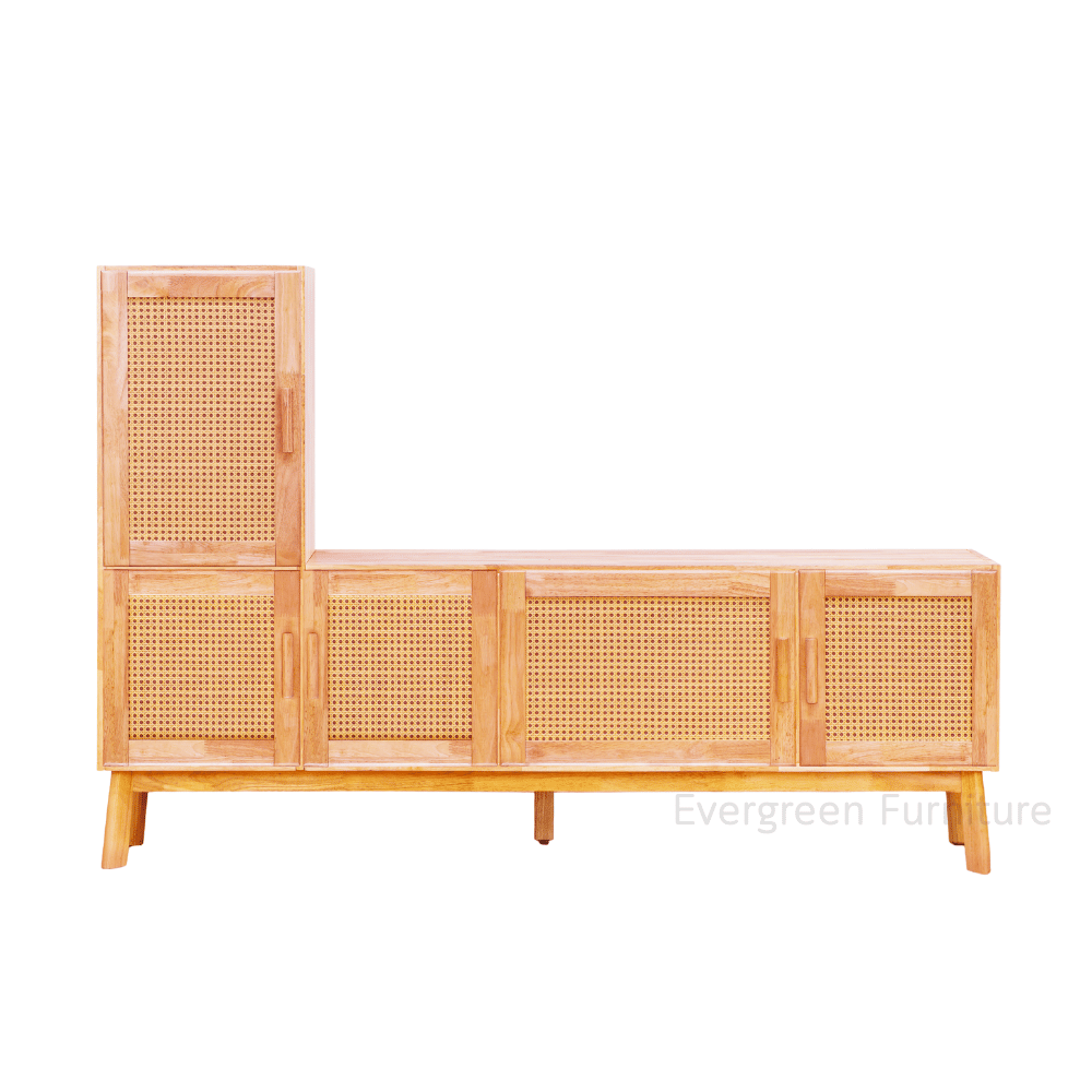 ตู้วางทีวี EVERGREEN FURNITURE รุ่น GL-18-FWR-4-7 ไม้ยางพารา สีไม้ธรรมชาติ_0