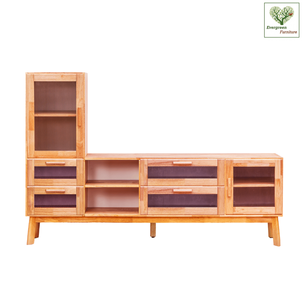 ตู้วางทีวี EVERGREEN FURNITURE รุ่น GL-18-FWR-3-9 ไม้ยางพารา สีไม้ธรรมชาติ_0