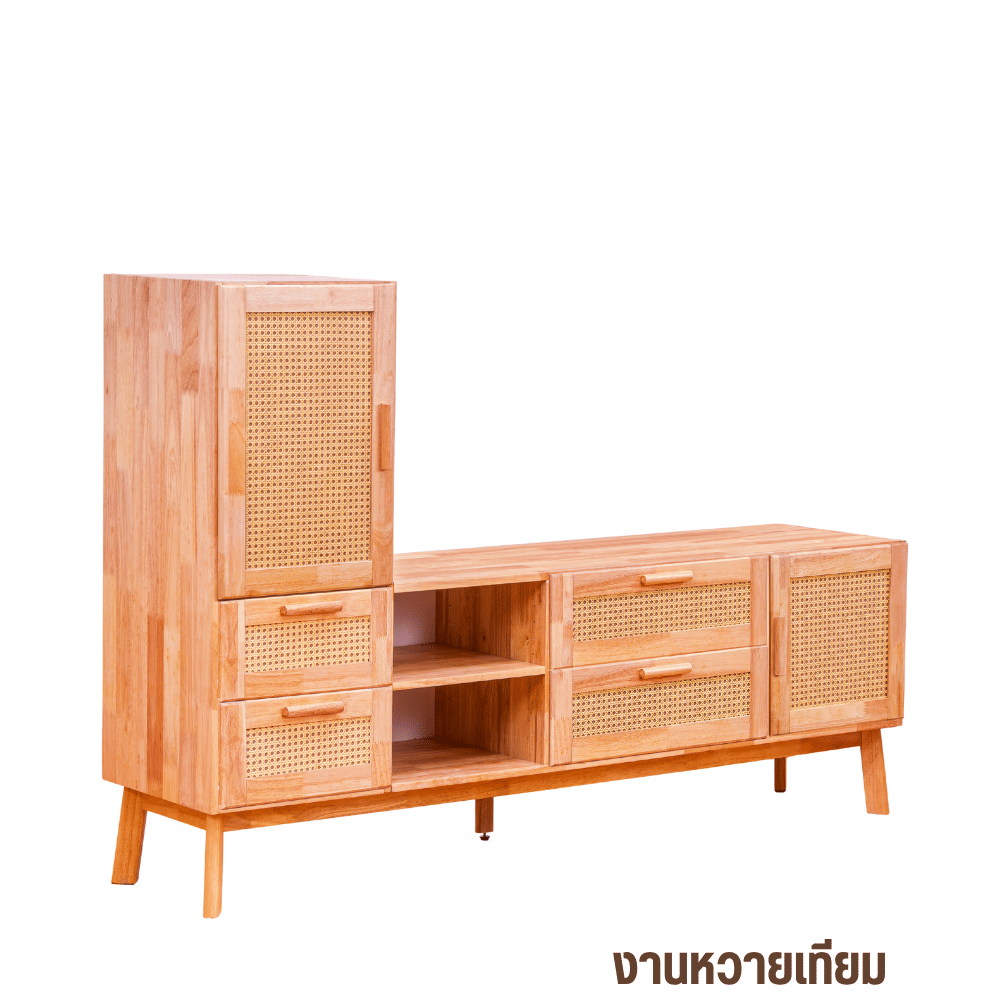 ตู้วางทีวี EVERGREEN FURNITURE รุ่น GL-18-FWR-4-9 ไม้ยางพารา สีไม้ธรรมชาติ_0