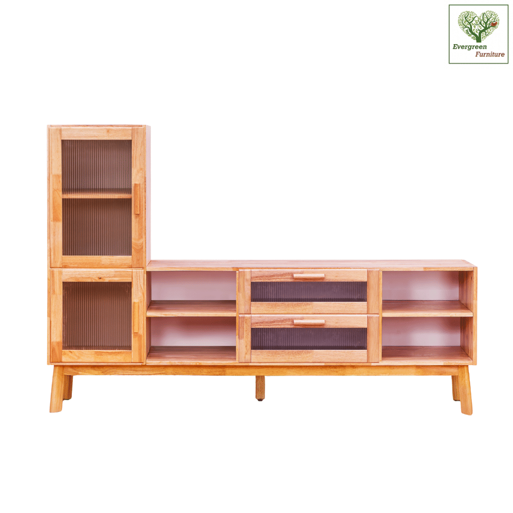 ตู้วางทีวี EVERGREEN FURNITURE รุ่น GL-18-FWR-3-14 ไม้ยางพารา สีไม้ธรรมชาติ_0