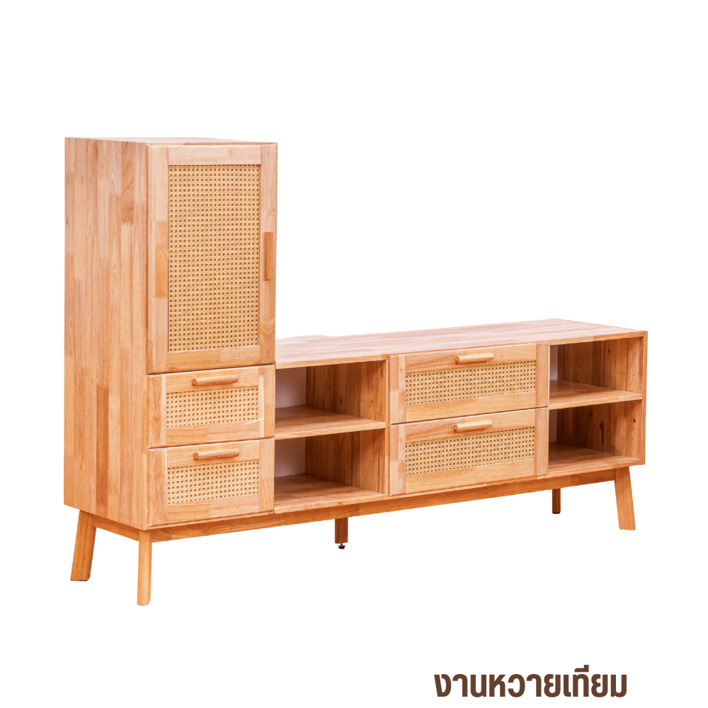ตู้วางทีวี EVERGREEN FURNITURE รุ่น GL-18-FWR-4-14 ไม้ยางพารา สีไม้ธรรมชาติ_0