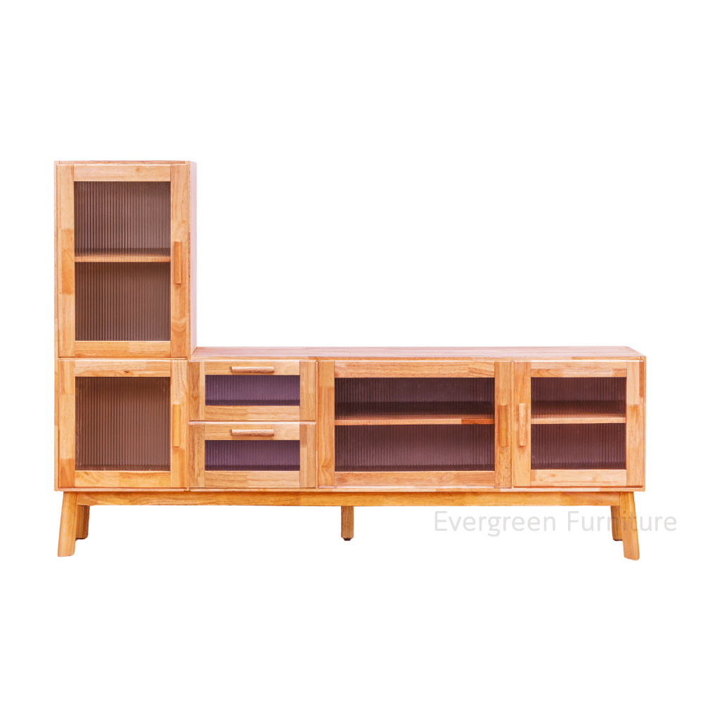 ตู้วางทีวี EVERGREEN FURNITURE รุ่น GL-18-FWR-3-15 ไม้ยางพารา สีไม้ธรรมชาติ_0