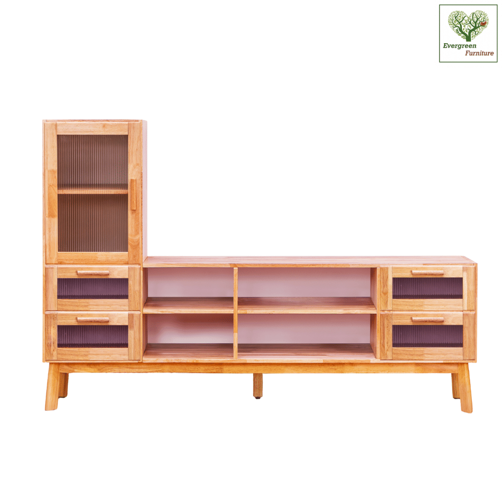 ตู้วางทีวี EVERGREEN FURNITURE รุ่น GL-18-FWR-3-16 ไม้ยางพารา สีไม้ธรรมชาติ_0