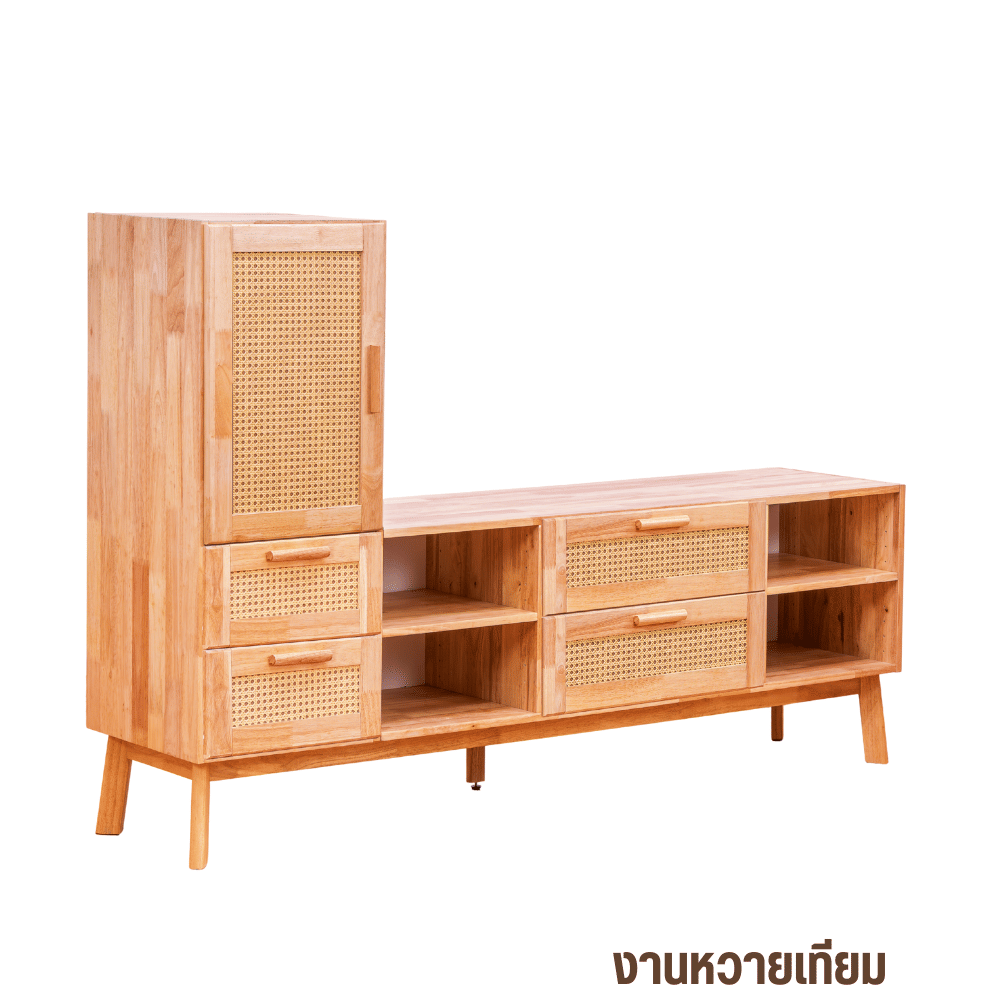ตู้วางทีวี EVERGREEN FURNITURE รุ่น GL-18-FWR-4-17 ไม้ยางพารา สีไม้ธรรมชาติ_0