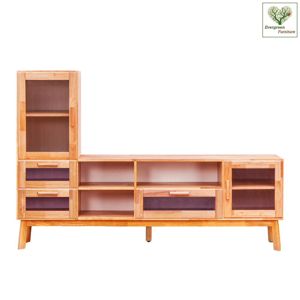 ตู้วางทีวี EVERGREEN FURNITURE รุ่น GL-18-FWR-3-18 ไม้ยางพารา สีไม้ธรรมชาติ_0