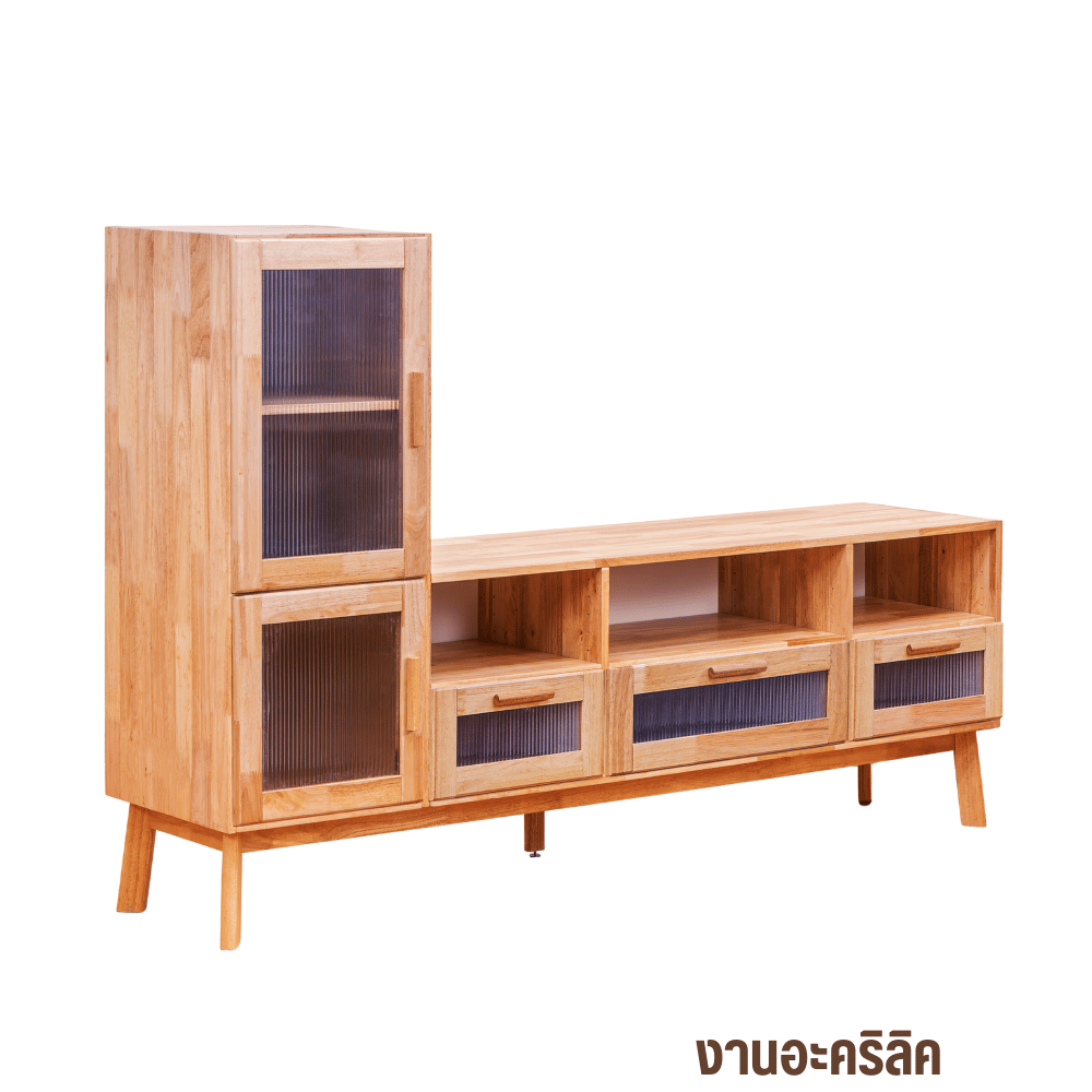 ตู้วางทีวี EVERGREEN FURNITURE รุ่น GL-18-FWR-3-23 ไม้ยางพารา สีไม้ธรรมชาติ_0