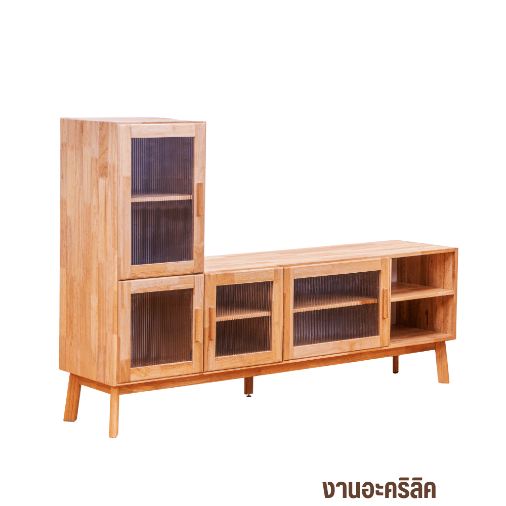 ตู้วางทีวี EVERGREEN FURNITURE รุ่น GL-18-FWR-3-25 ไม้ยางพารา สีไม้ธรรมชาติ_0