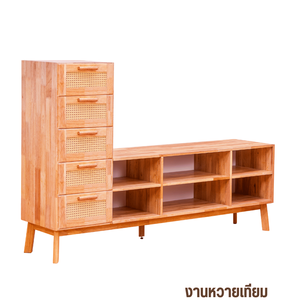 ตู้วางทีวี EVERGREEN FURNITURE รุ่น GL-18-FWR-4-26 ไม้ยางพารา สีไม้ธรรมชาติ_0
