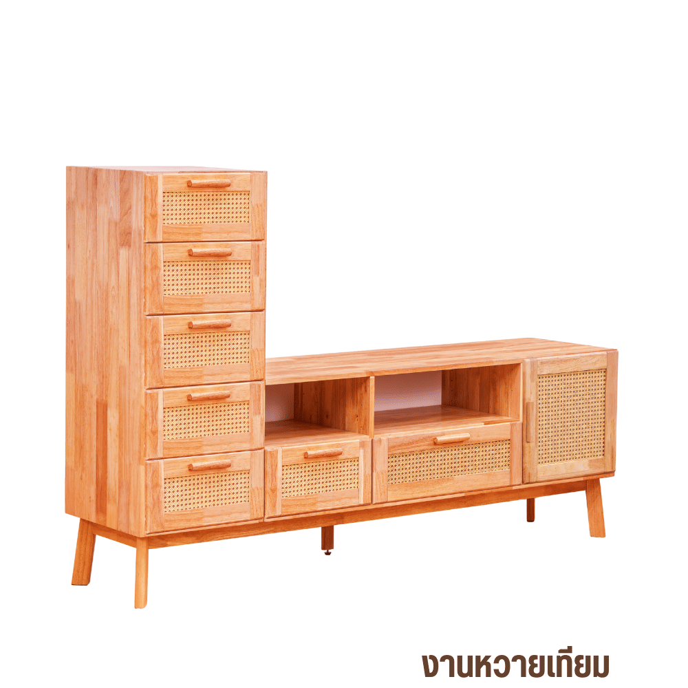ตู้วางทีวี EVERGREEN FURNITURE รุ่น GL-18-FWR-4-29 ไม้ยางพารา สีไม้ธรรมชาติ_0