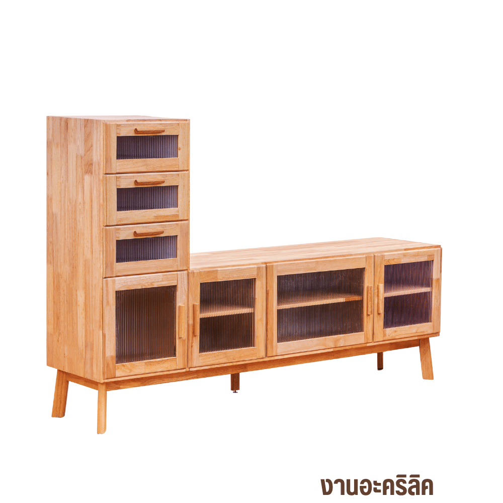 ตู้วางทีวี EVERGREEN FURNITURE รุ่น GL-18-FWR-3-32 ไม้ยางพารา สีไม้ธรรมชาติ_0