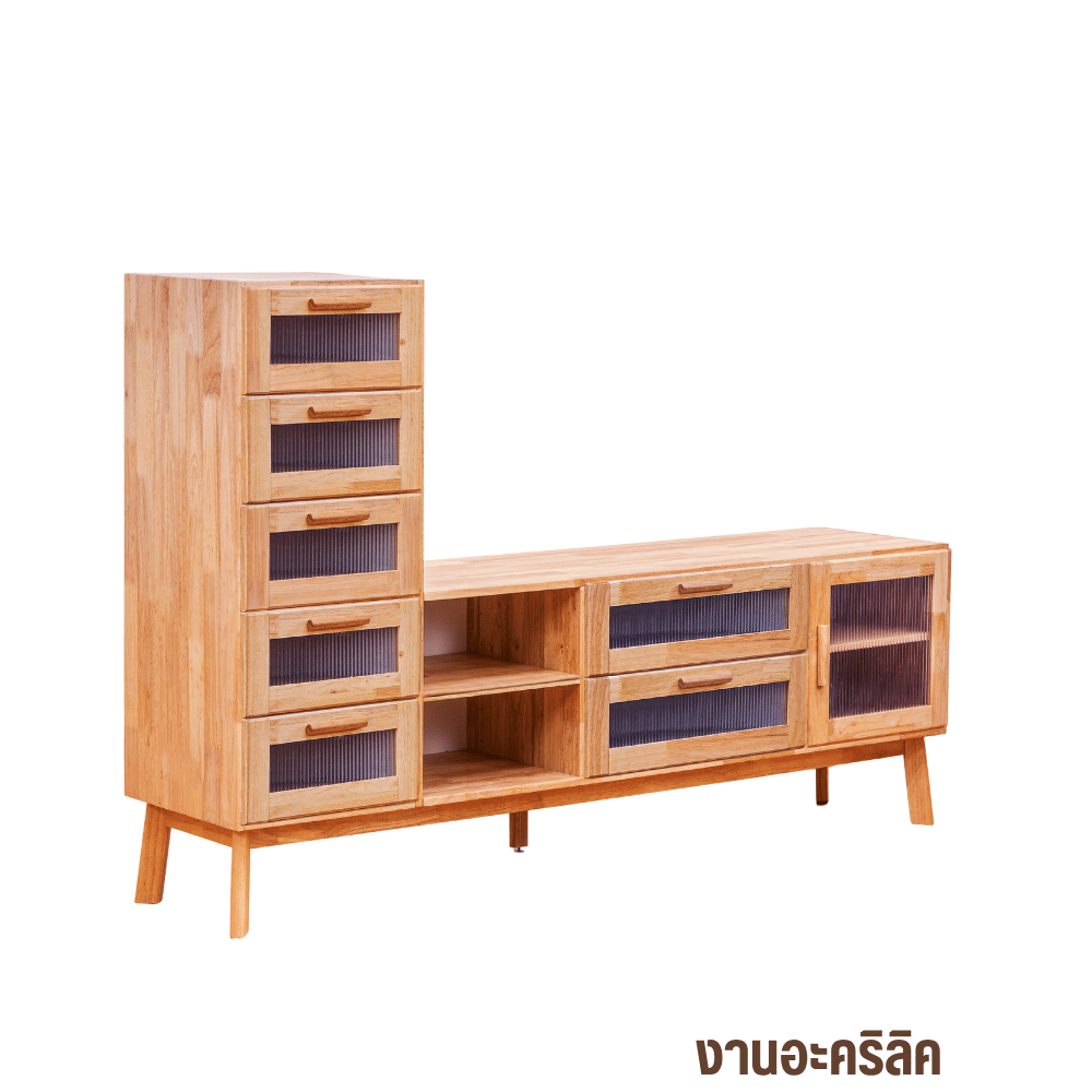 ตู้วางทีวี EVERGREEN FURNITURE รุ่น GL-18-FWR-3-34 ไม้ยางพารา สีไม้ธรรมชาติ_0