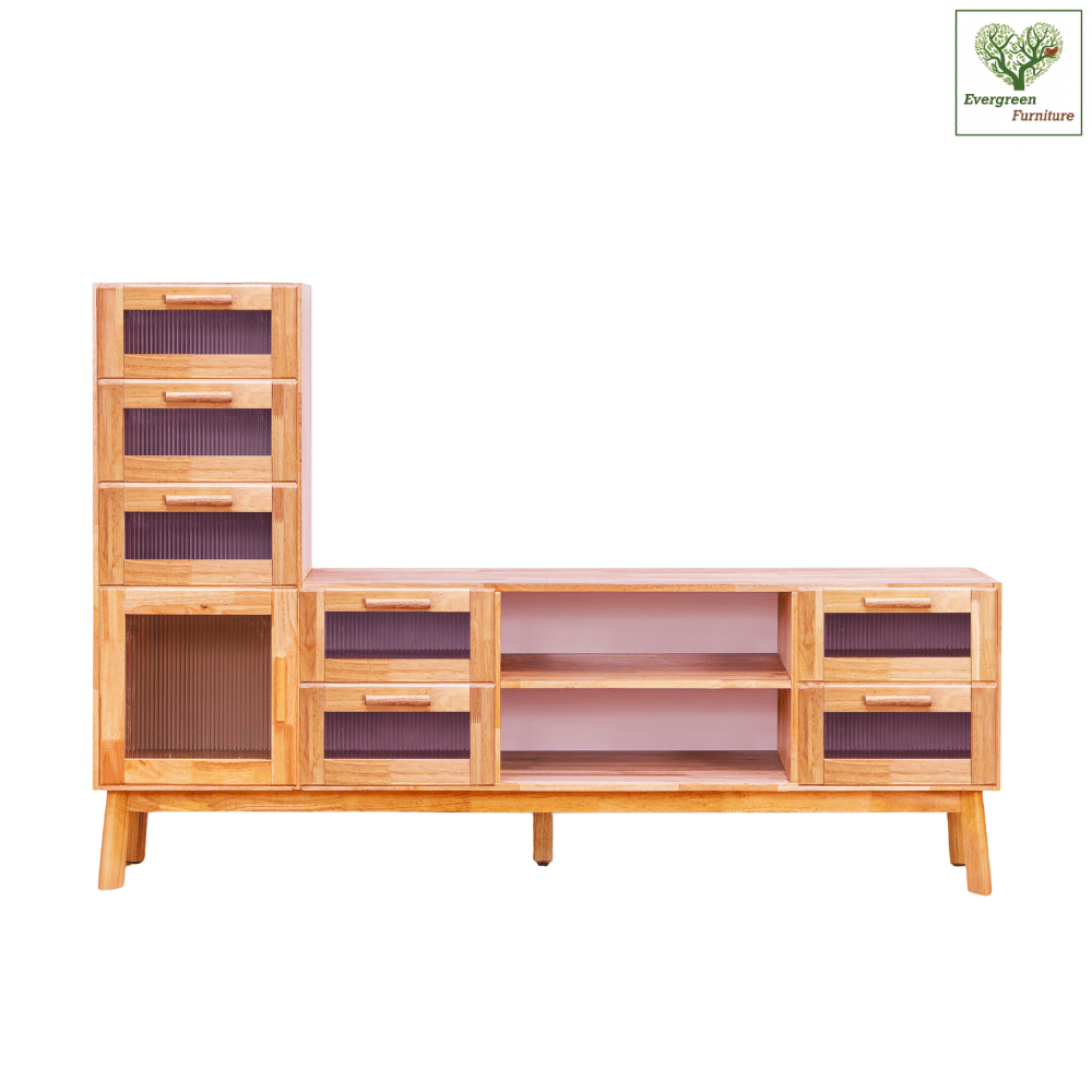 ตู้วางทีวี EVERGREEN FURNITURE รุ่น GL-18-FWR-3-36 ไม้ยางพารา สีไม้ธรรมชาติ_0