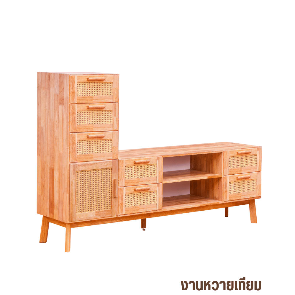 ตู้วางทีวี EVERGREEN FURNITURE รุ่น GL-18-FWR-4-36 ไม้ยางพารา สีไม้ธรรมชาติ_0