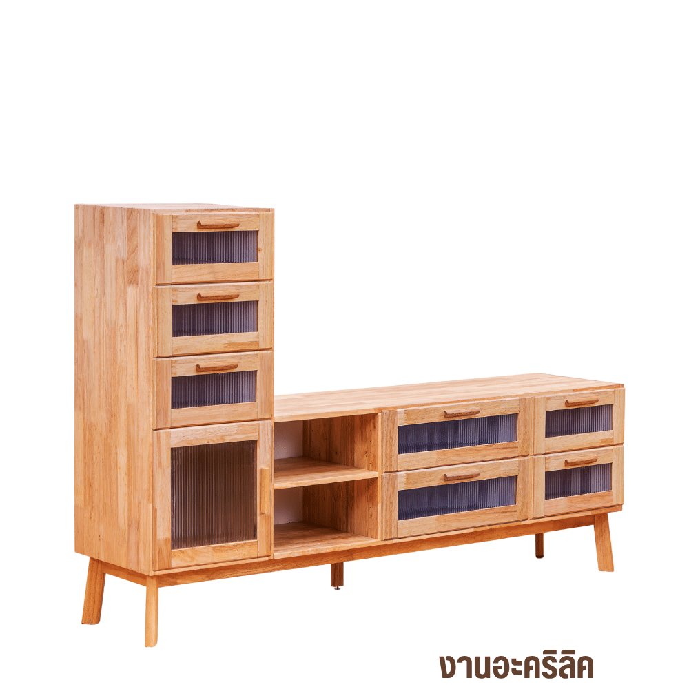 ตู้วางทีวี EVERGREEN FURNITURE รุ่น GL-18-FWR-3-38 ไม้ยางพารา สีไม้ธรรมชาติ_0