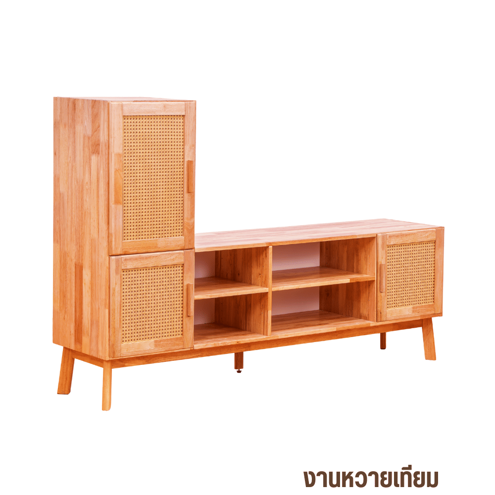 ตู้วางทีวีไม้ยางพารา EVERGREEN FURNITURE รุ่น GL-18-FWR-4-5  สีไม้ธรรมชาติ_1