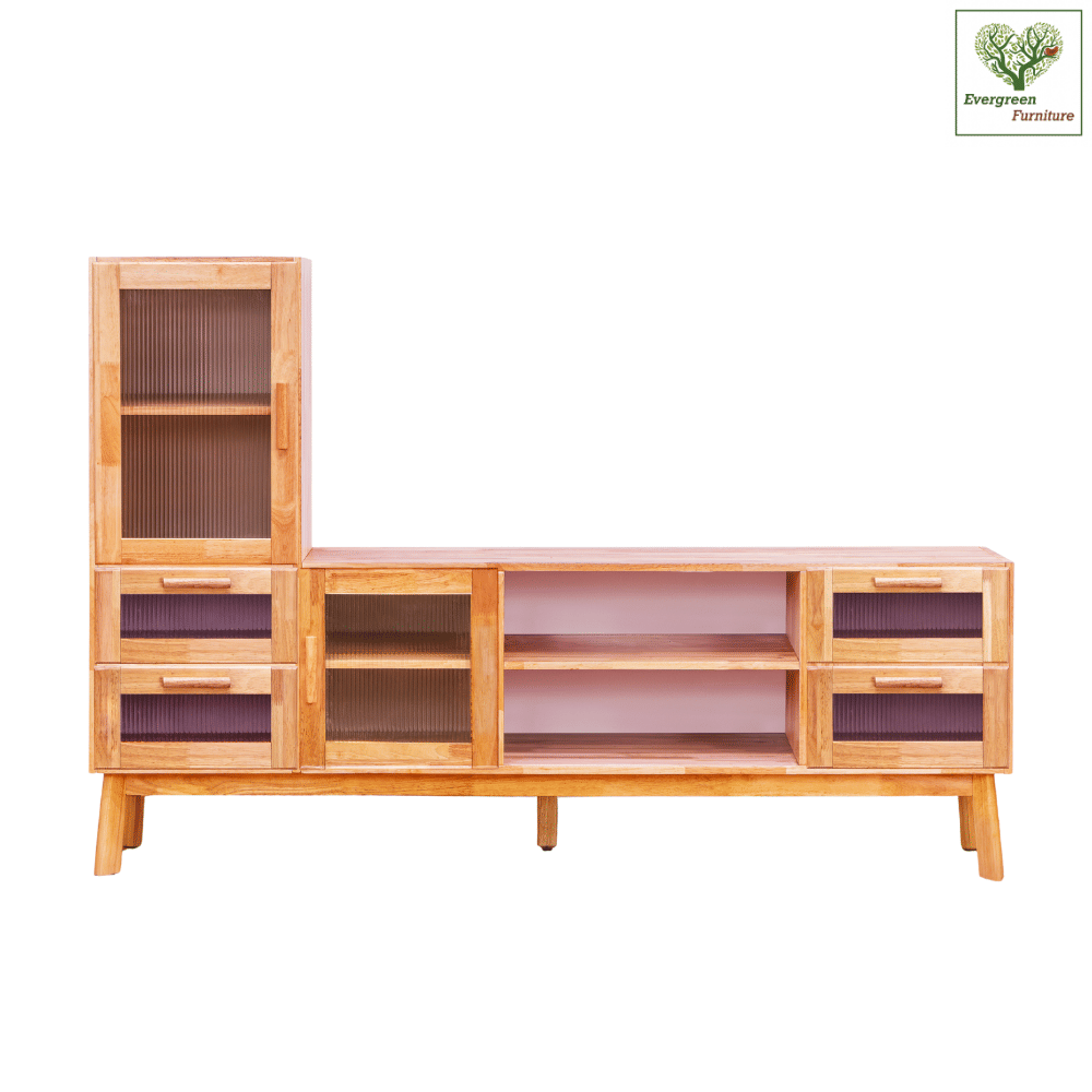 ตู้วางทีวี EVERGREEN FURNITURE รุ่น GL-18-FWR-3-10 ไม้ยางพารา สีไม้ธรรมชาติ_1
