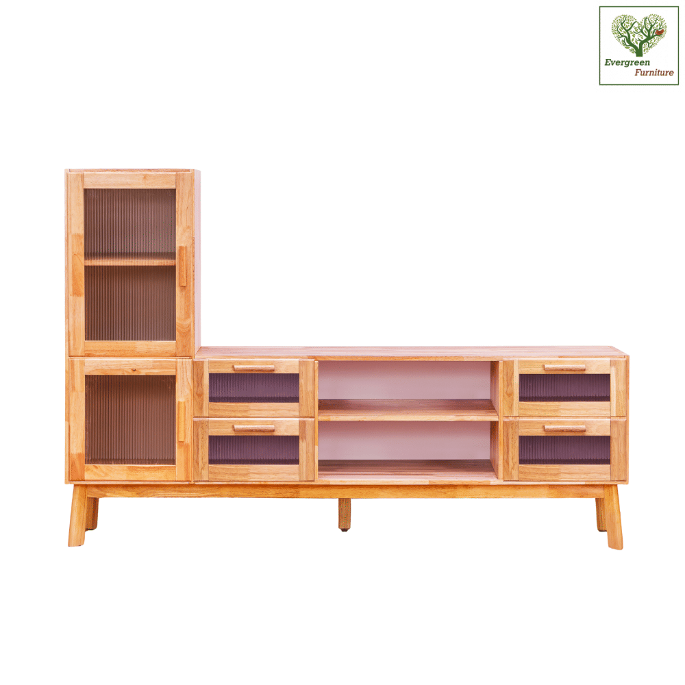 ตู้วางทีวี EVERGREEN FURNITURE รุ่น GL-18-FWR-3-11 ไม้ยางพารา สีไม้ธรรมชาติ_1